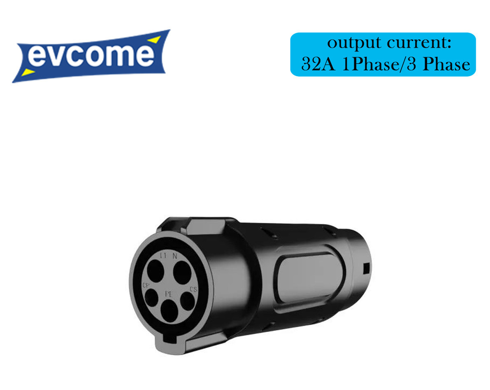 EVCOME Type 1 To Type 2 Adapter  (32A 1 Phase 3 Phase )  Ev Charger Connector  OEM ODM CE UKCA ROHS