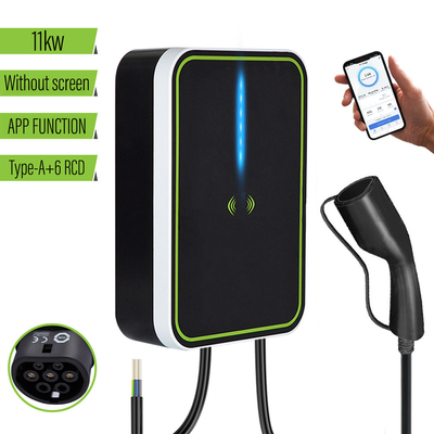 Alambre 3phase 380v 16A del cargador 11kw los 5m de la CA EV de la caja de la pared del coche eléctrico con el ODM del OEM del APP